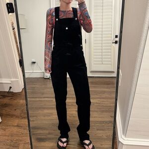 Women's Black Denim Overalls